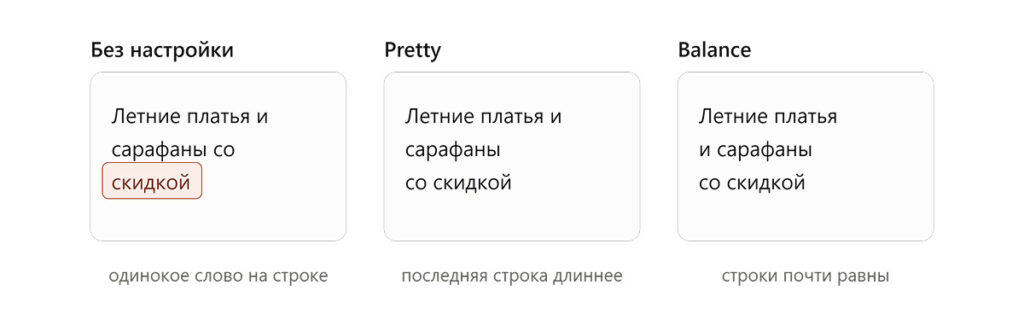 Умный перенос текста Pretty и Balance